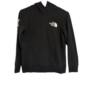 The North Face Boys Youth Black Logo Hoodie Sweatshirt Size M 10/12 Pullover